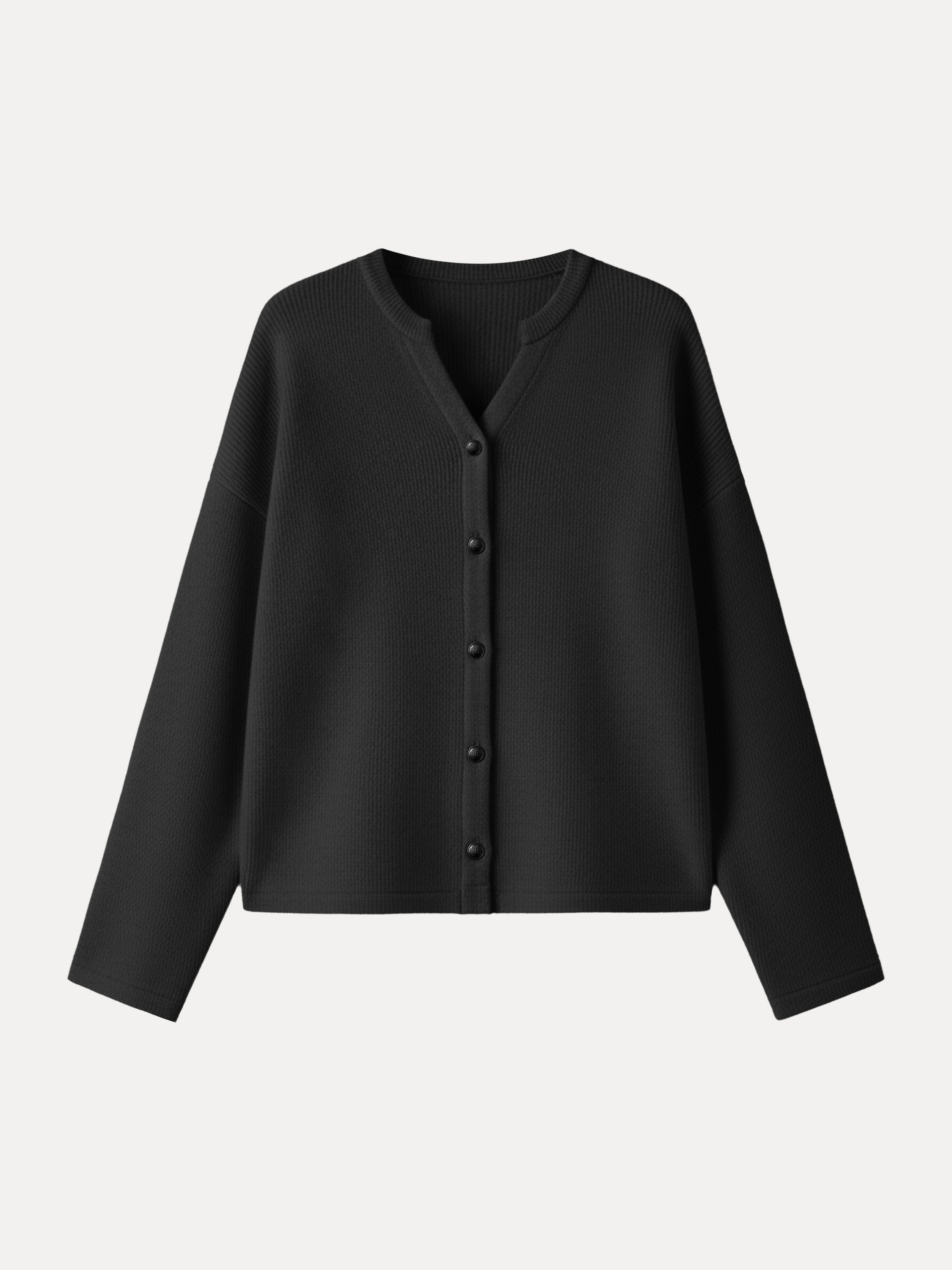 Cozy Knit Cropped Button Front Cardigan