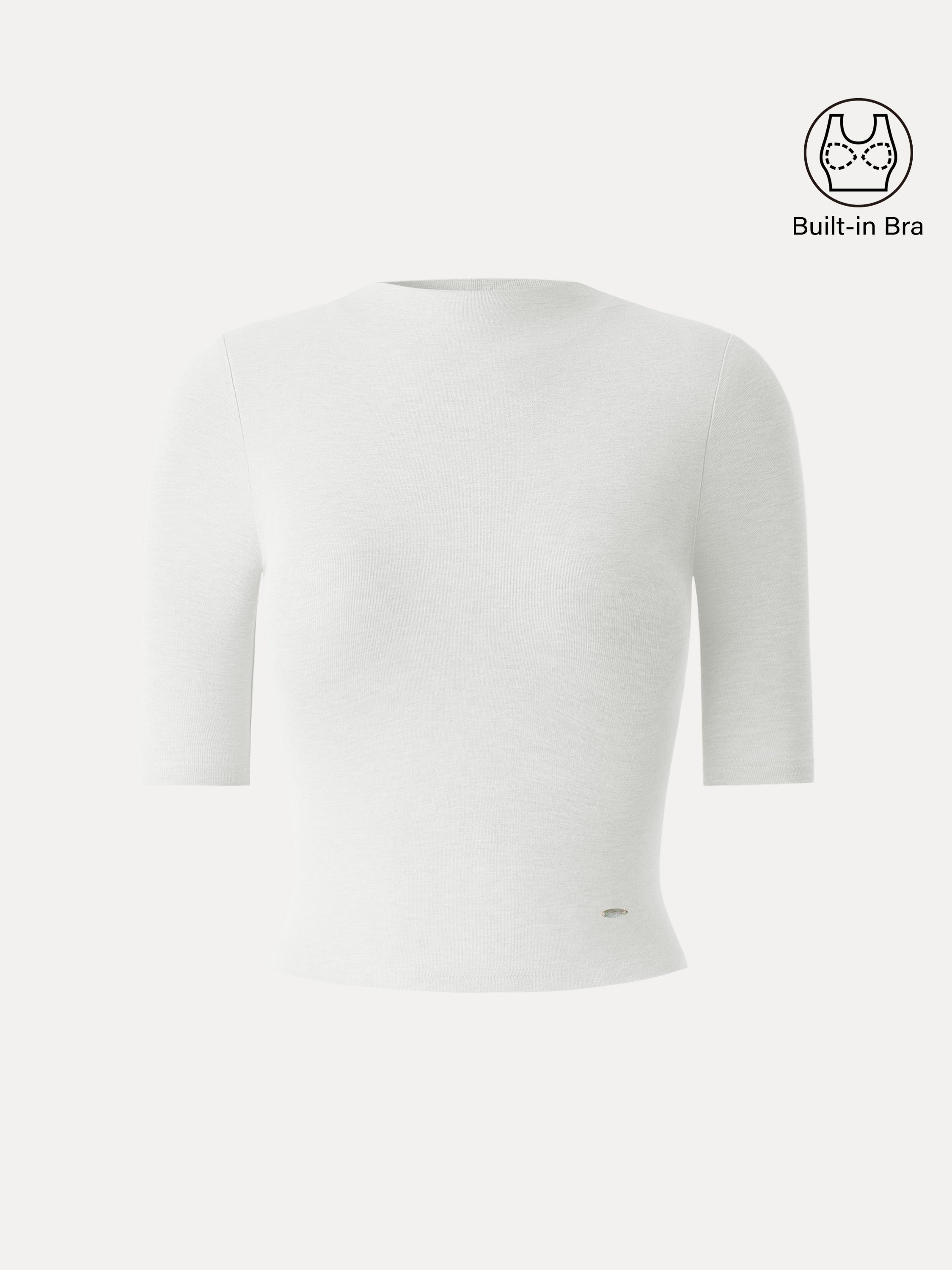 Modal Blend Mockneck Elbow Sleeve Cropped Brami