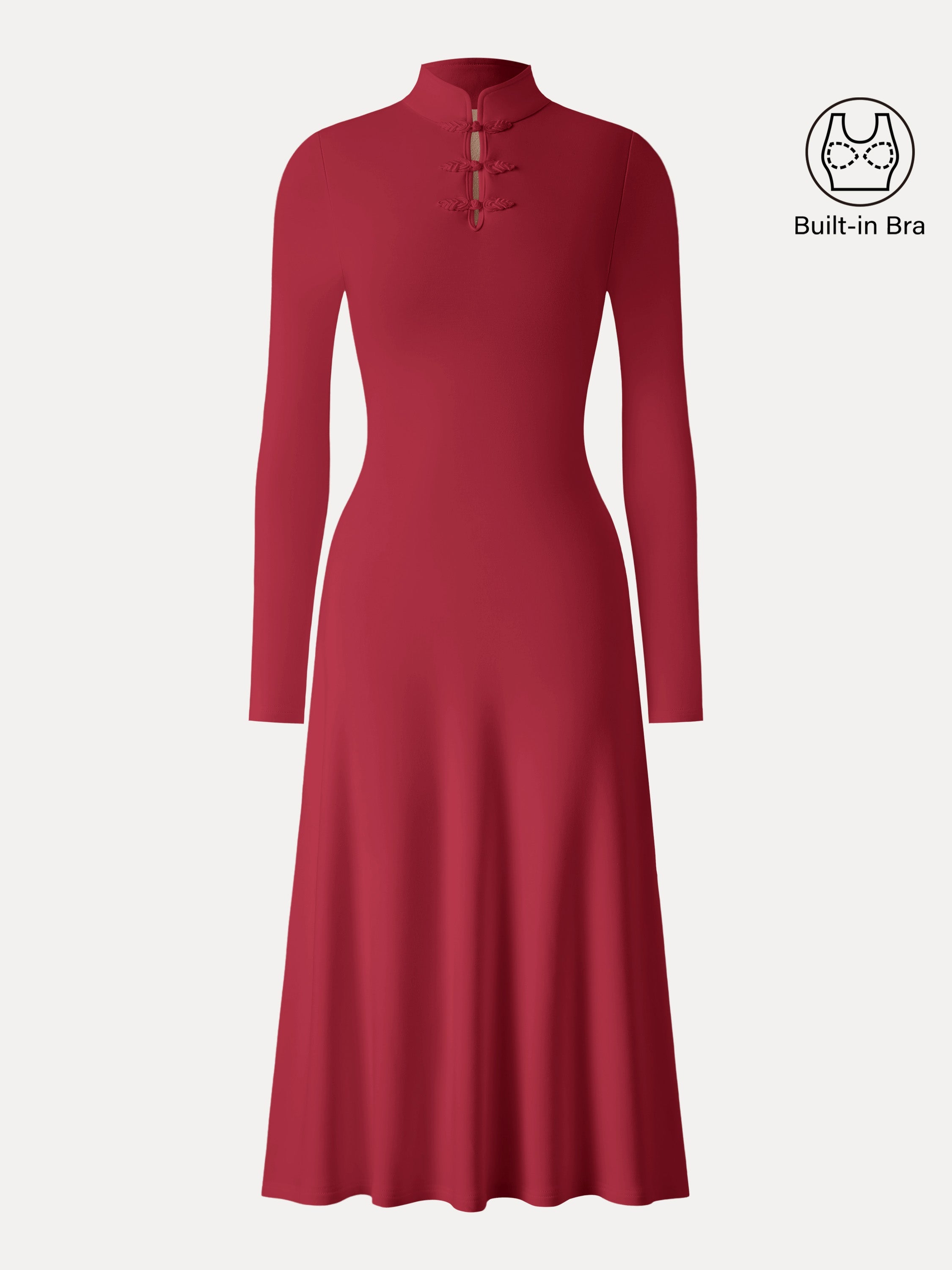 Mandarin Collar Frog Button Midi Brami Dress Limited Edition