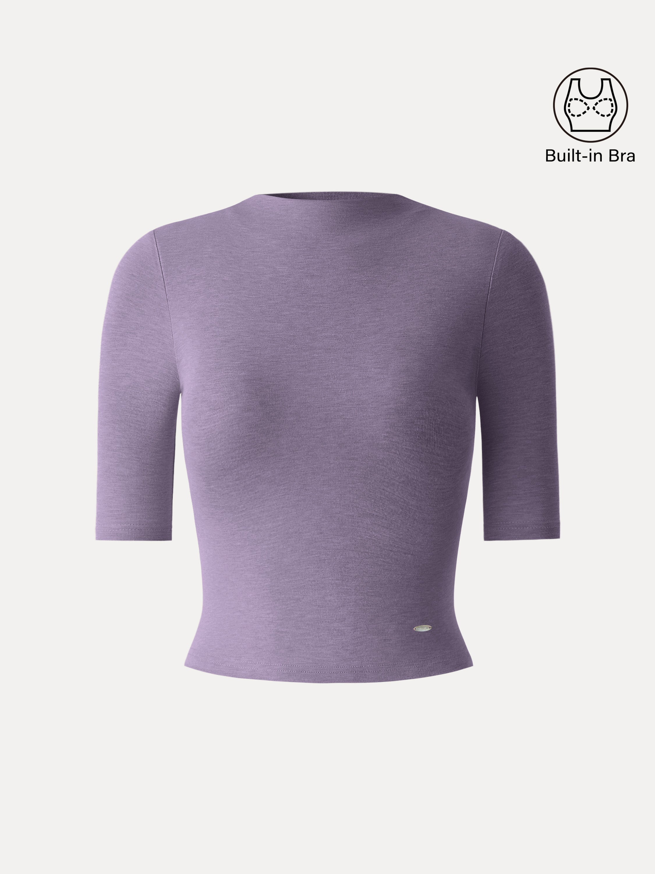 Modal Blend Mockneck Elbow Sleeve Cropped Brami