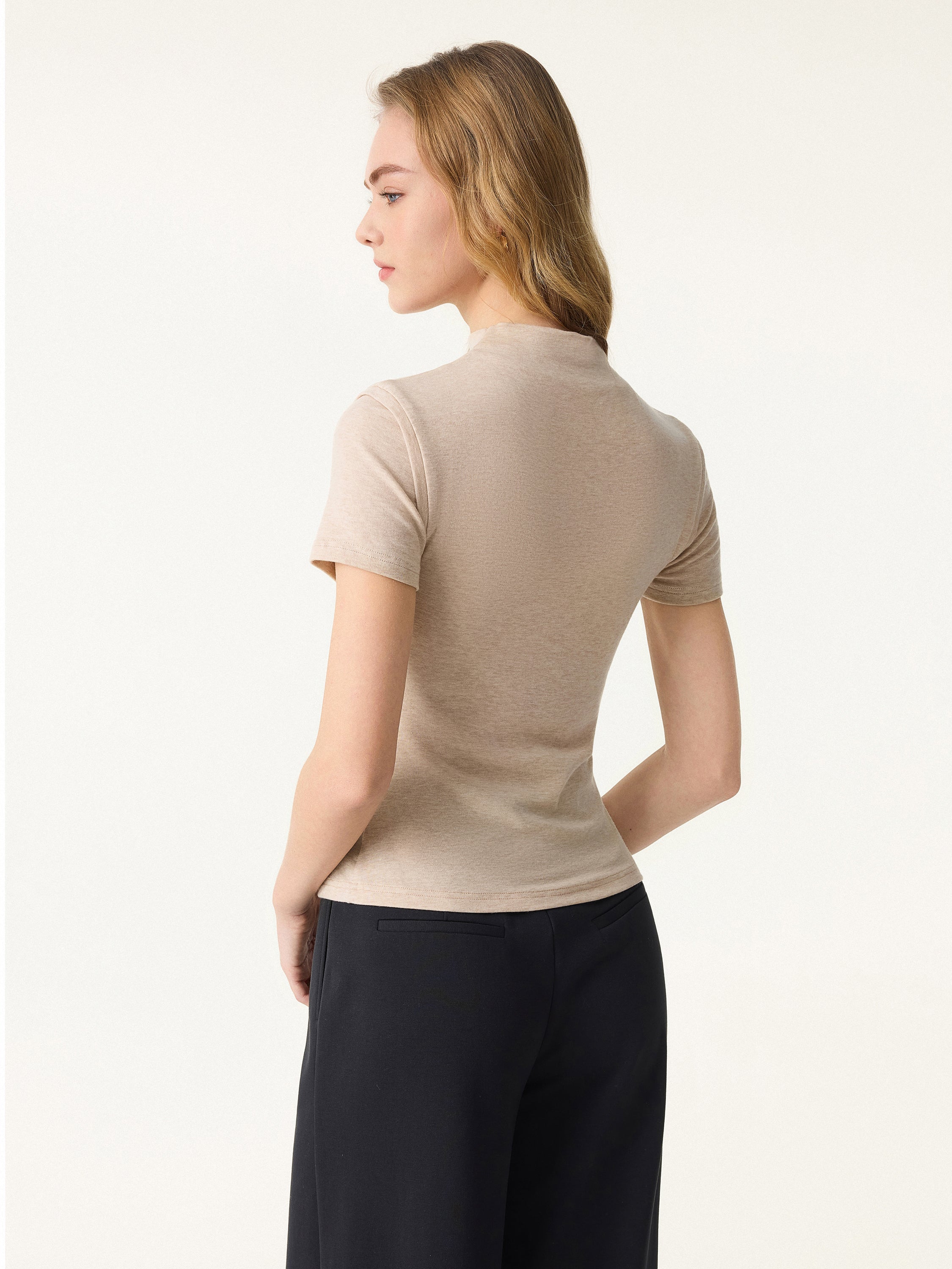 Lyocell Wool Mockneck Short Sleeve Brami
