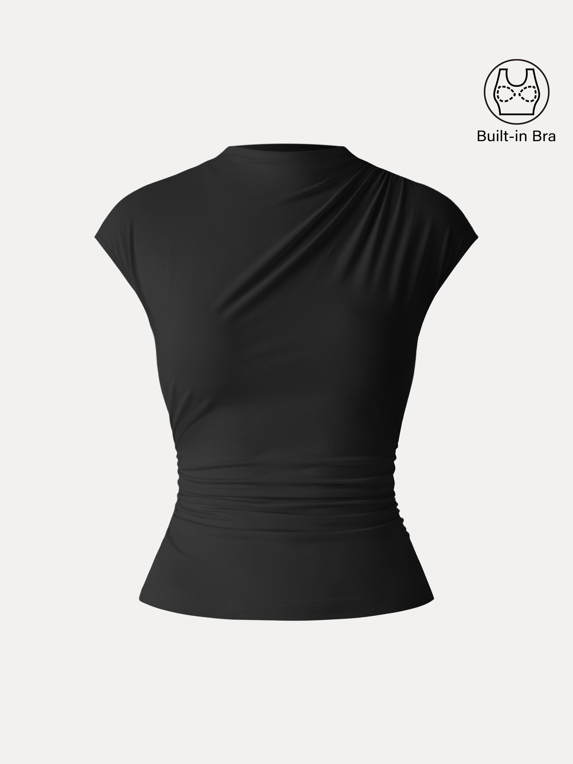 SkinKiss Mockneck Ruched Cropped Brami