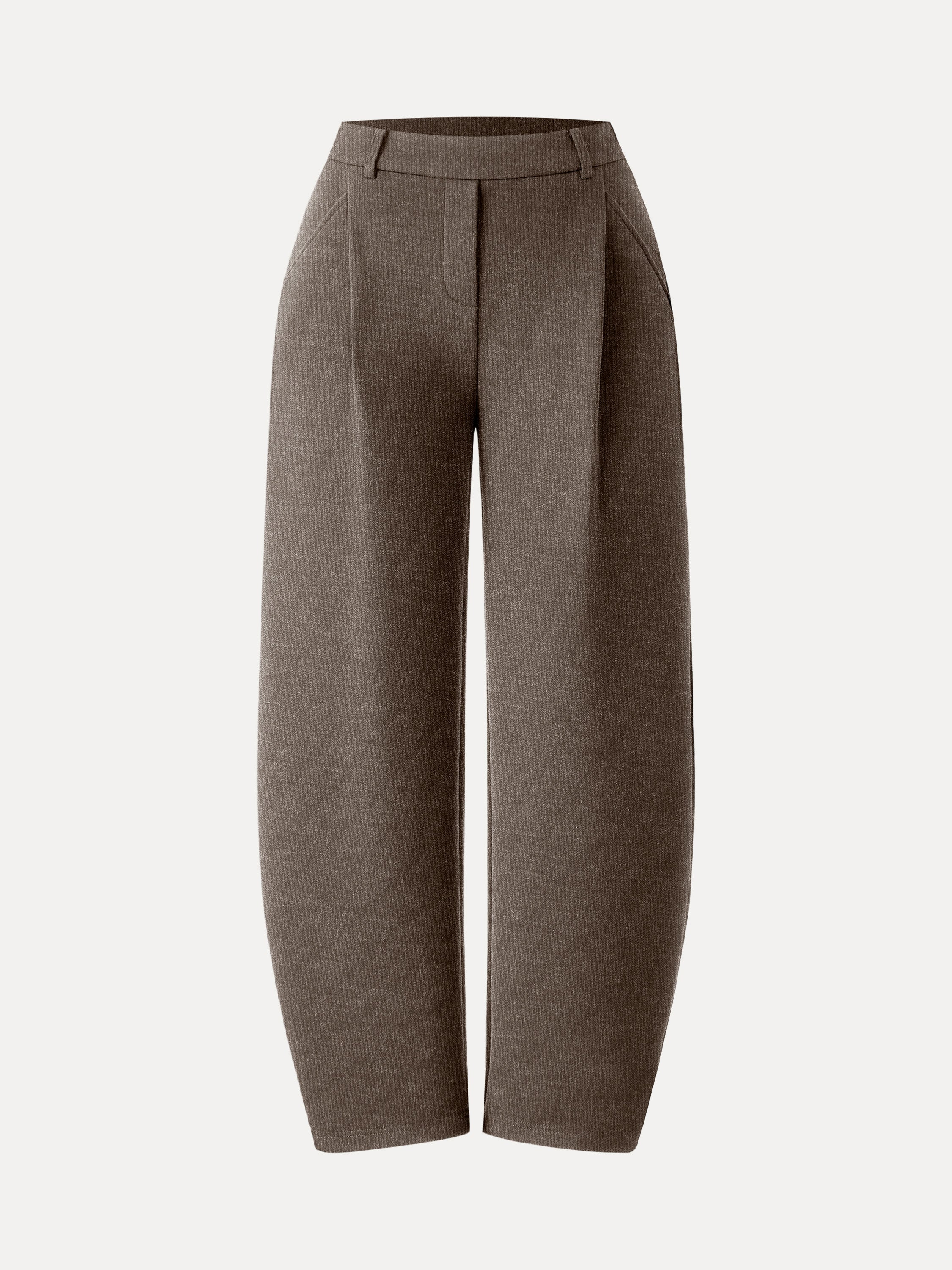 Cozy Knit Mid Rise Barrel Leg Pull-on Pants