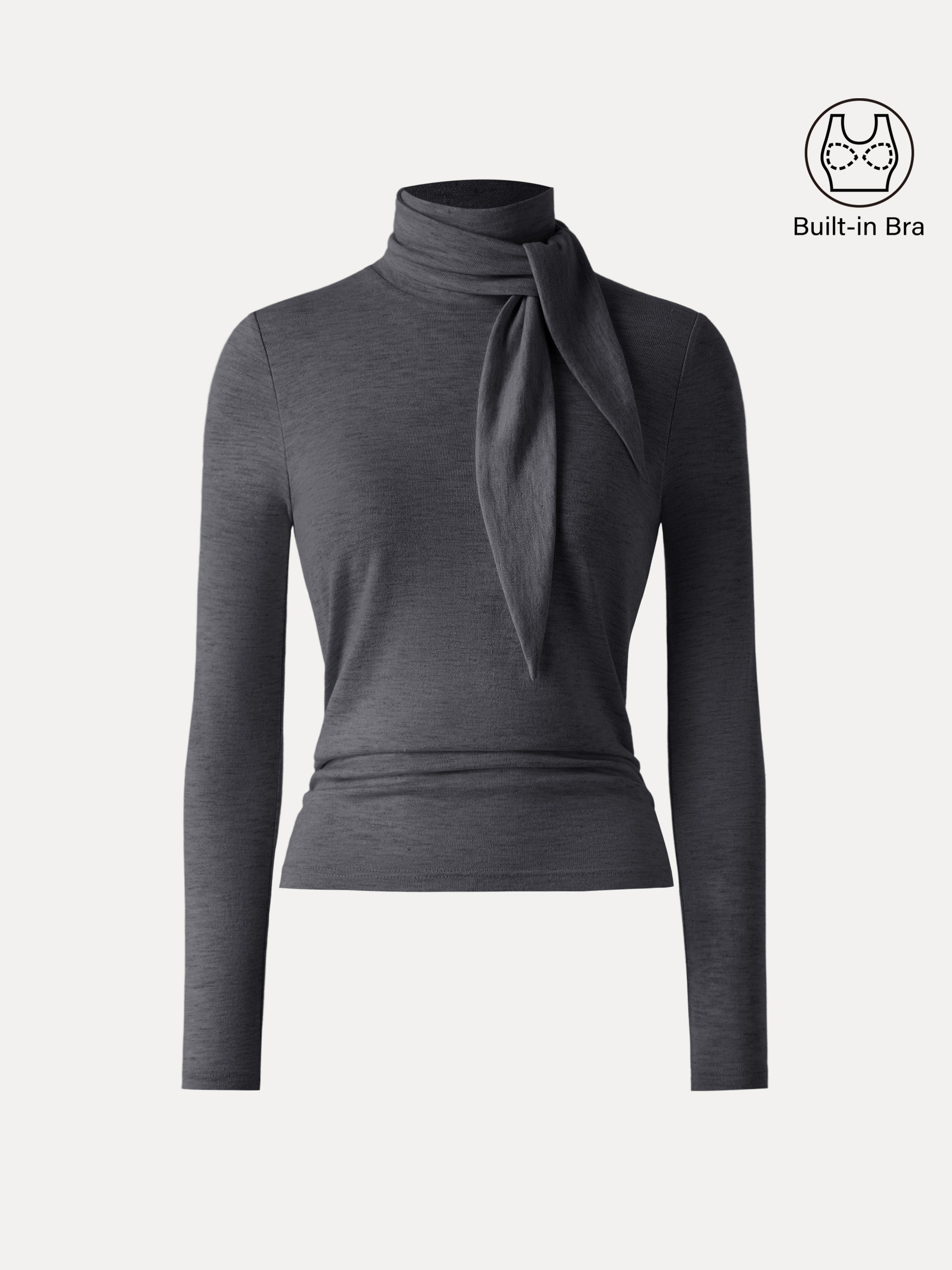 Ruched Long Sleeve Brami with Scarf