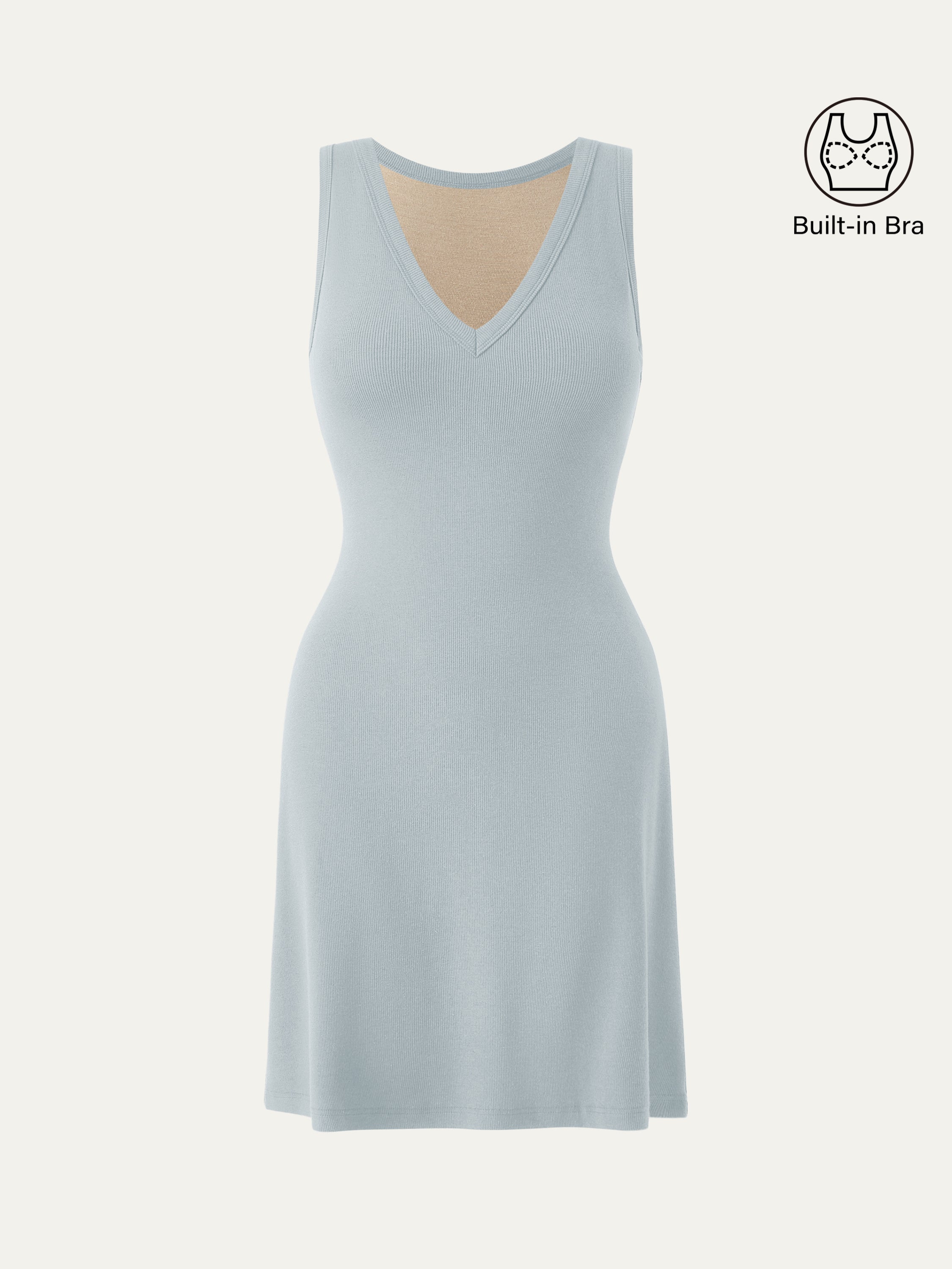 Flattering V-neck A-line New Airy Brami Tank Dress