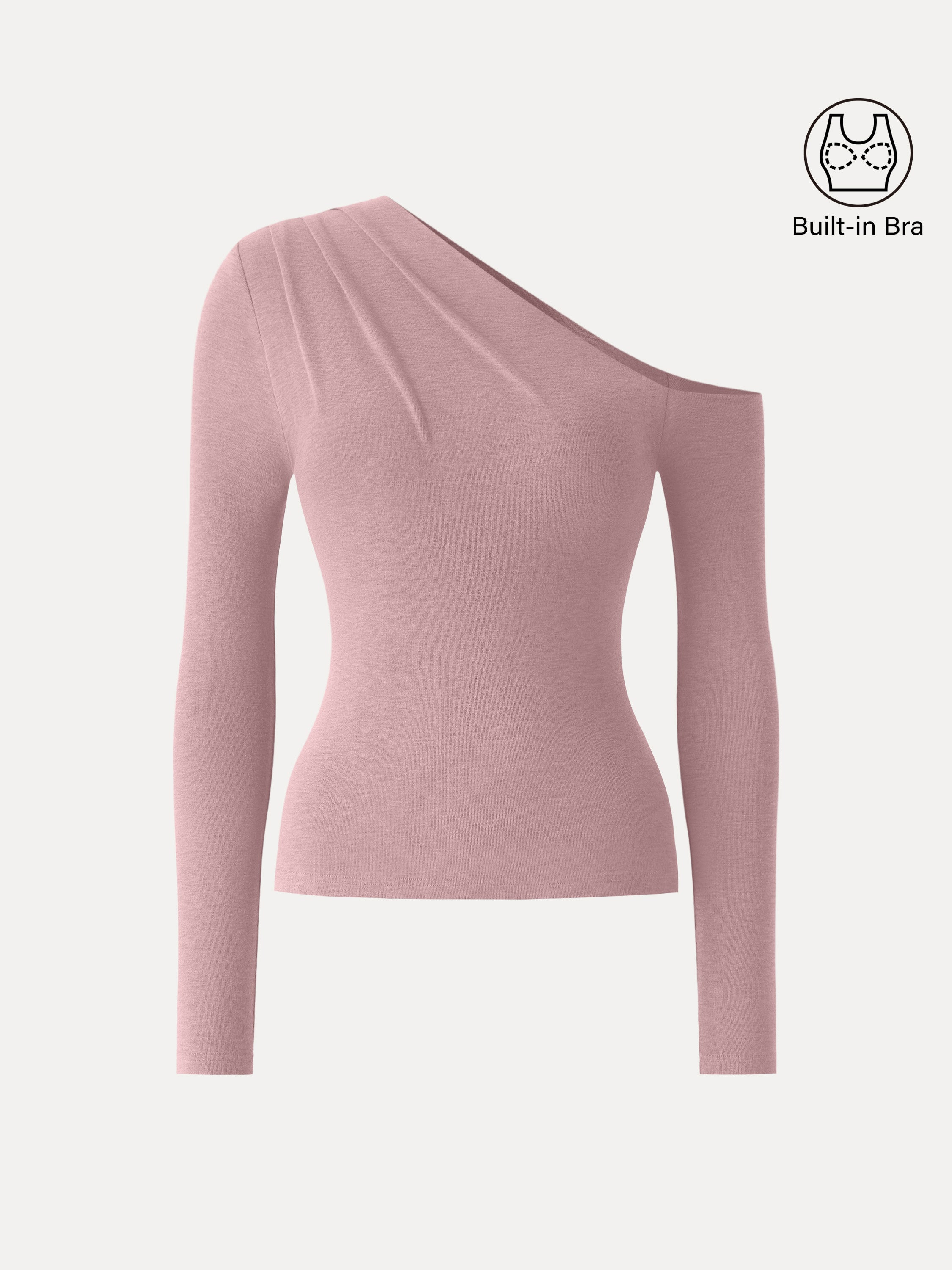 Asymmetrical Neck Tucked Shoulder Brami Top