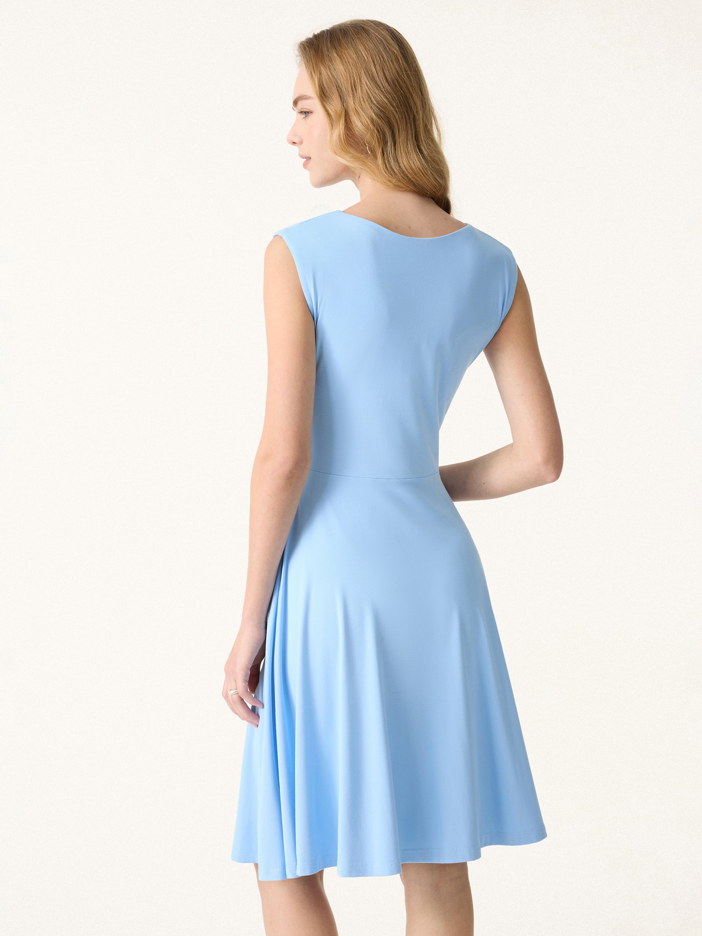 SkinKiss Boatneck Wide Shoulder Brami Dress with Pockets