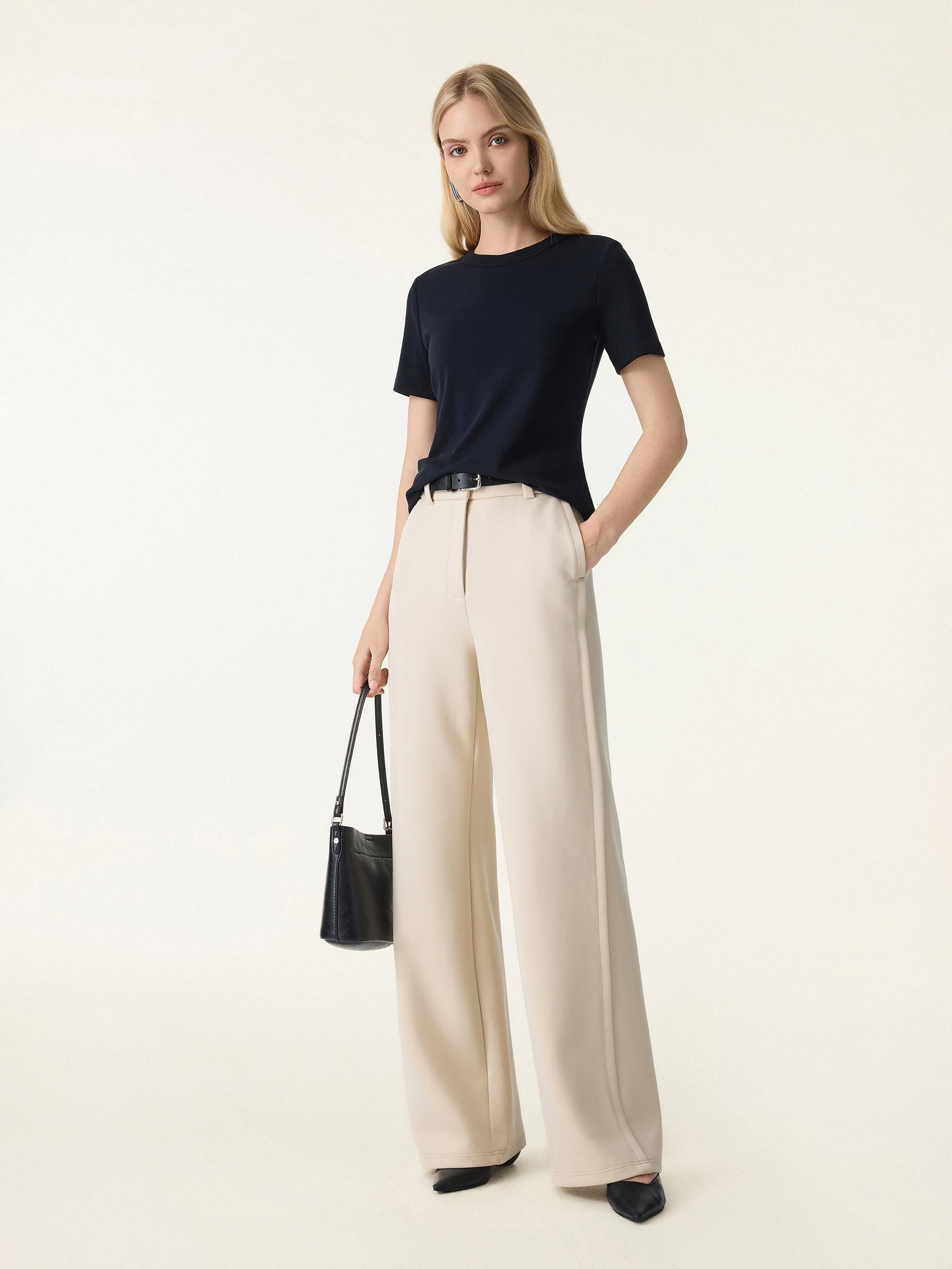 Cotton Lyocell Crew Neck Short Sleeve Brami