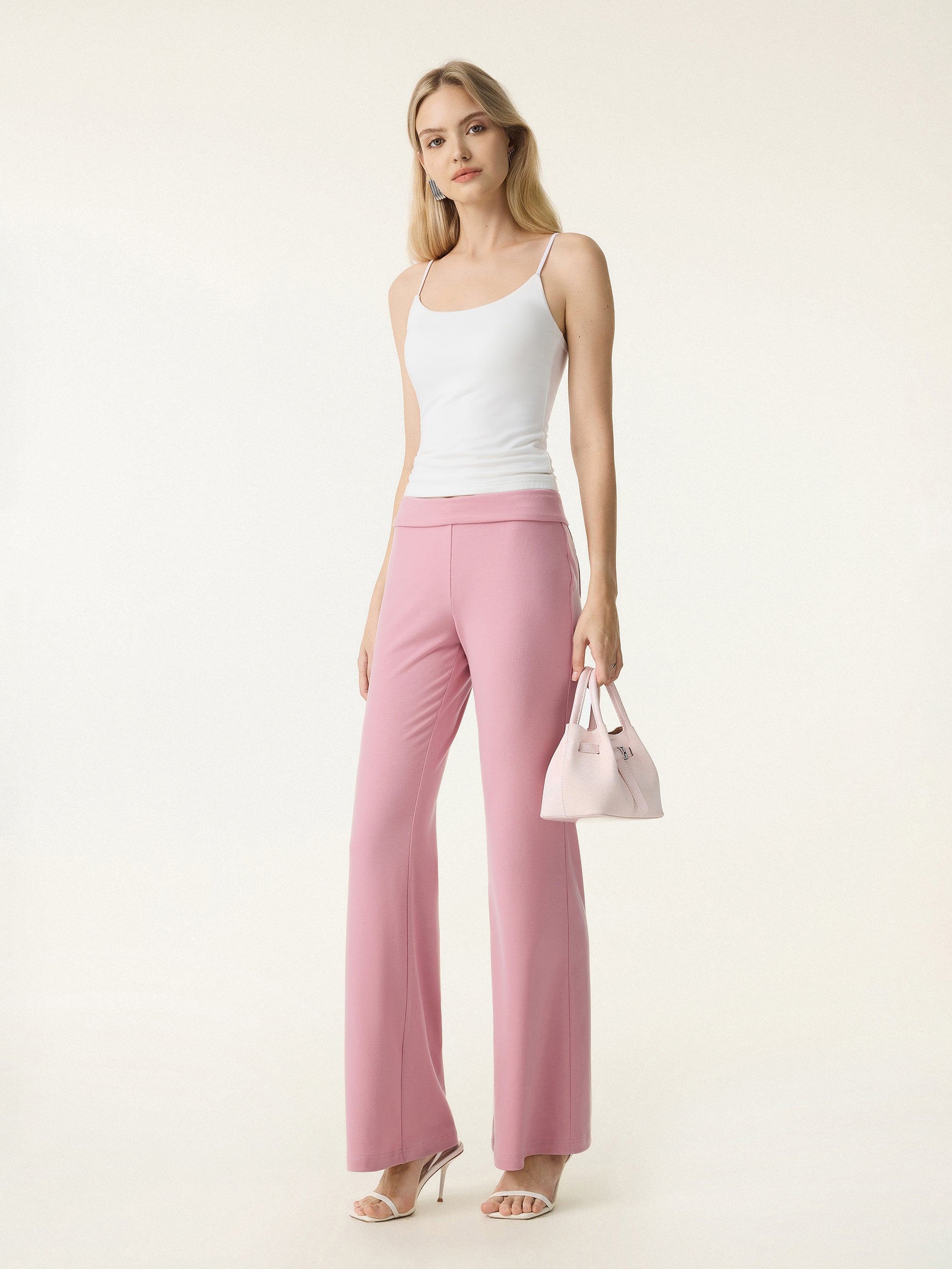 Petite Lyocell Wool Low Rise Pull-on Flared Pants