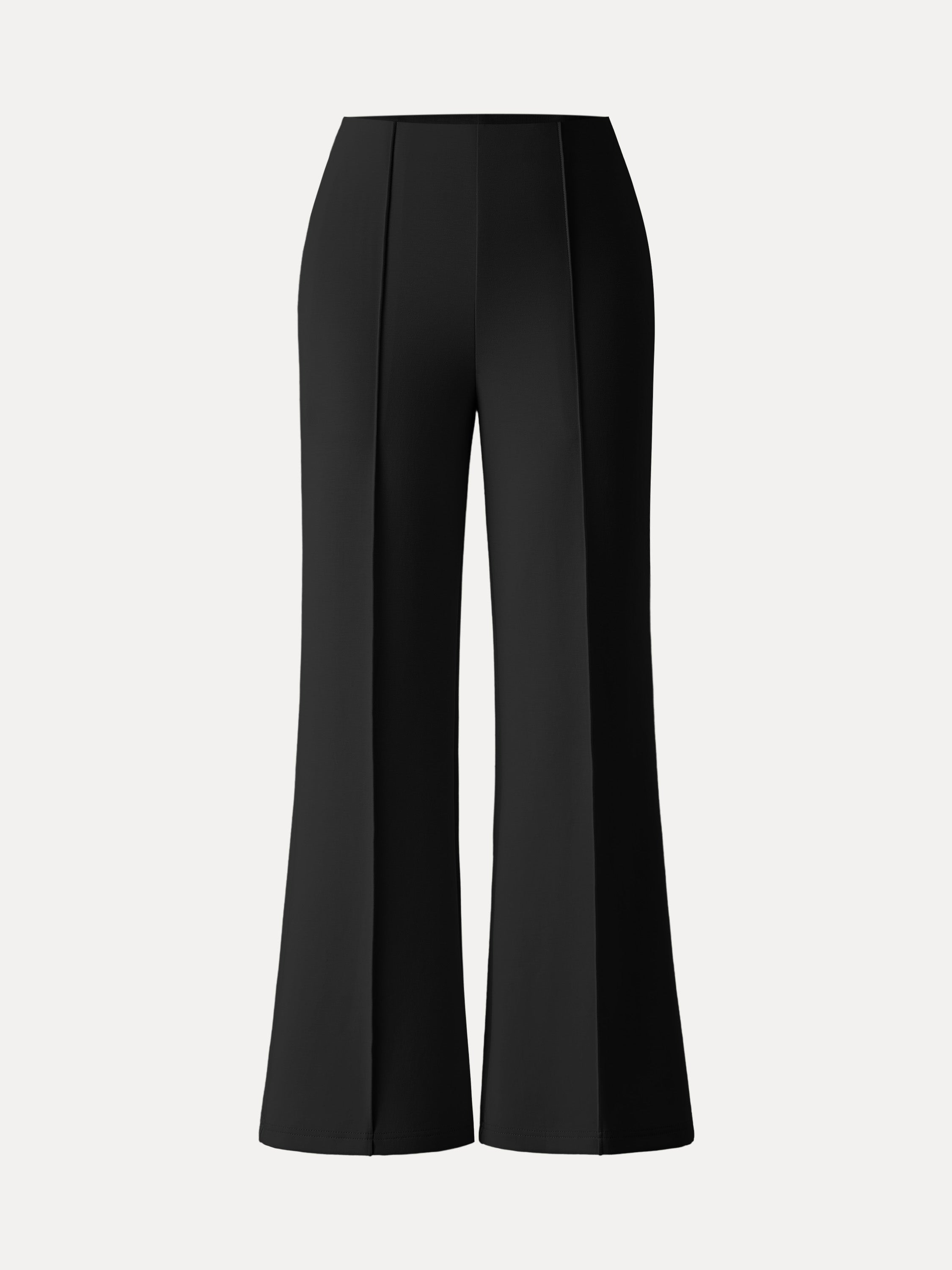 Stretch Cotton High Rise Wide Flared Pull-on Pants