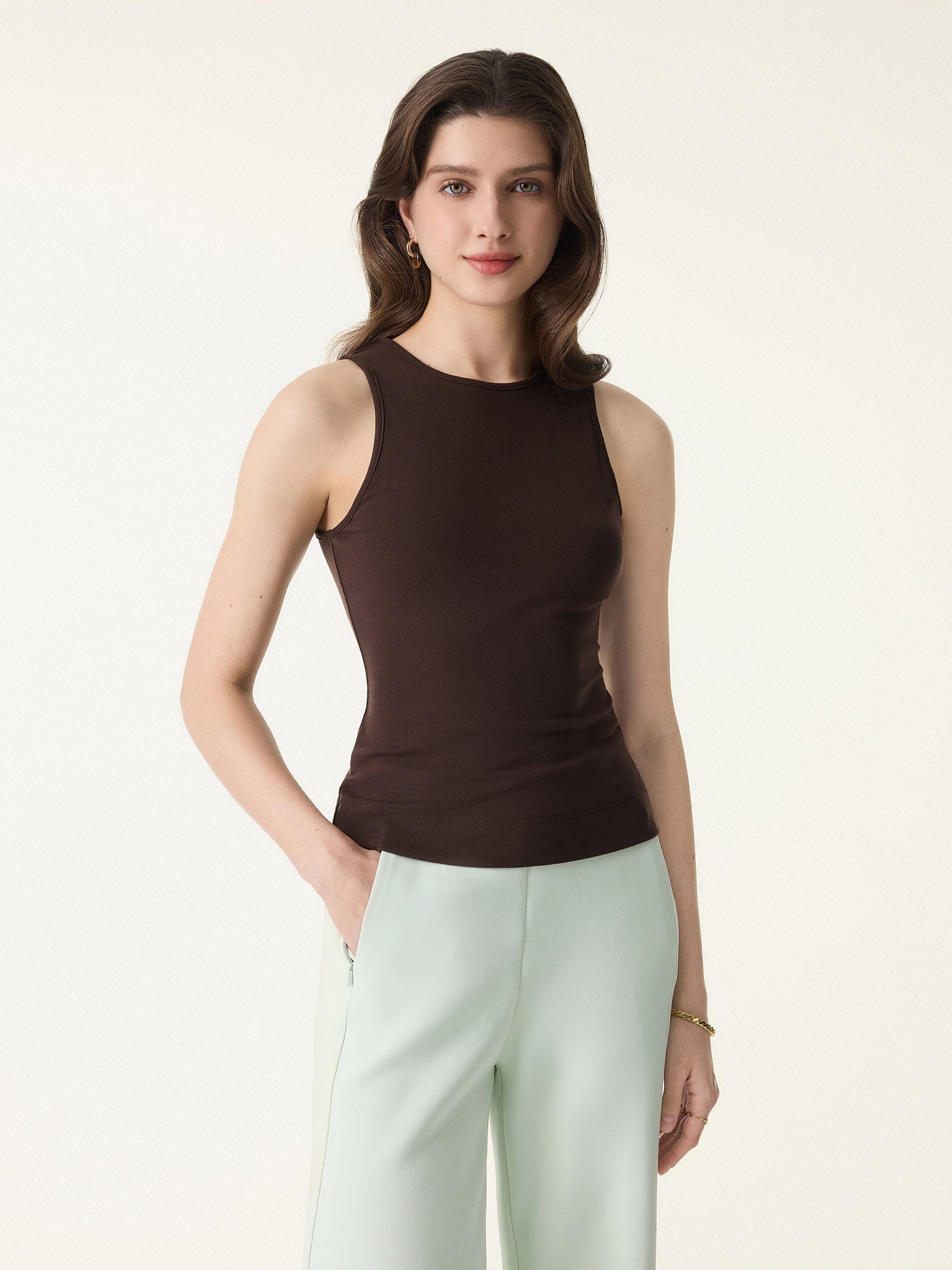 Non-Itch Lyocell Wool Round Neck Tank