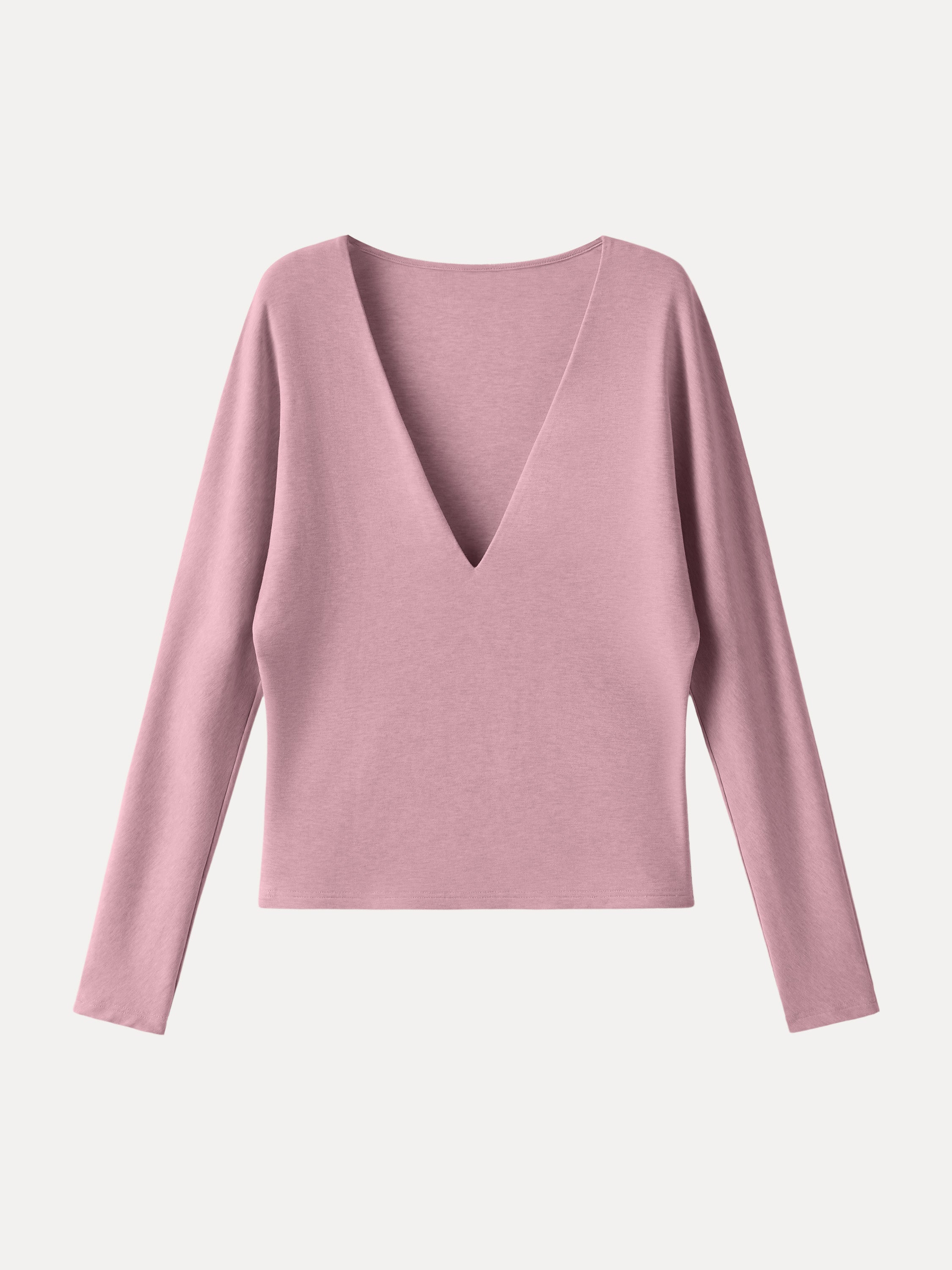 Non-Itch Lyocell Wool Relaxed V-Neck Batwing Sleeve Top