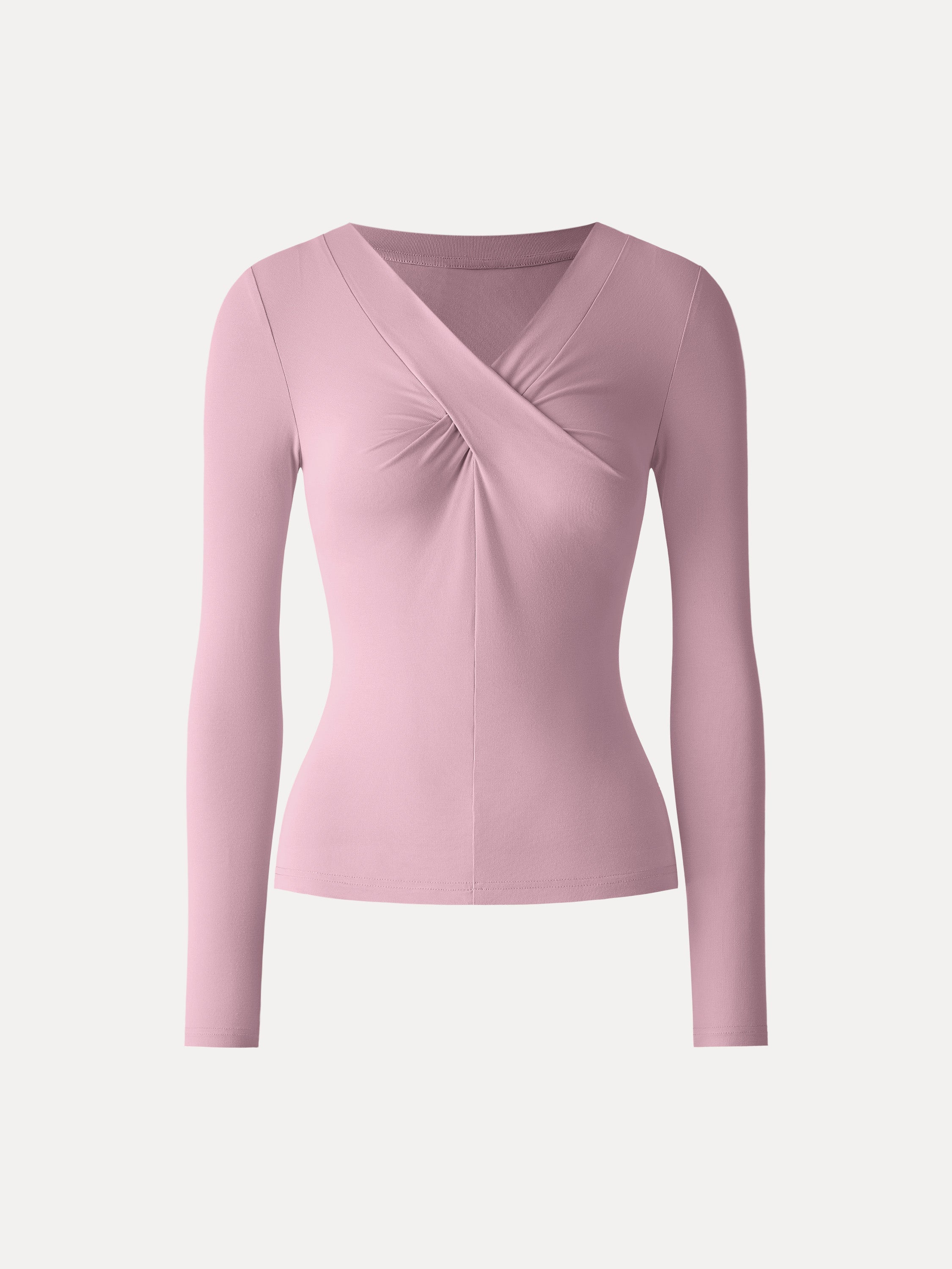 SkinKiss Twisted V-Neck Long Sleeve Top