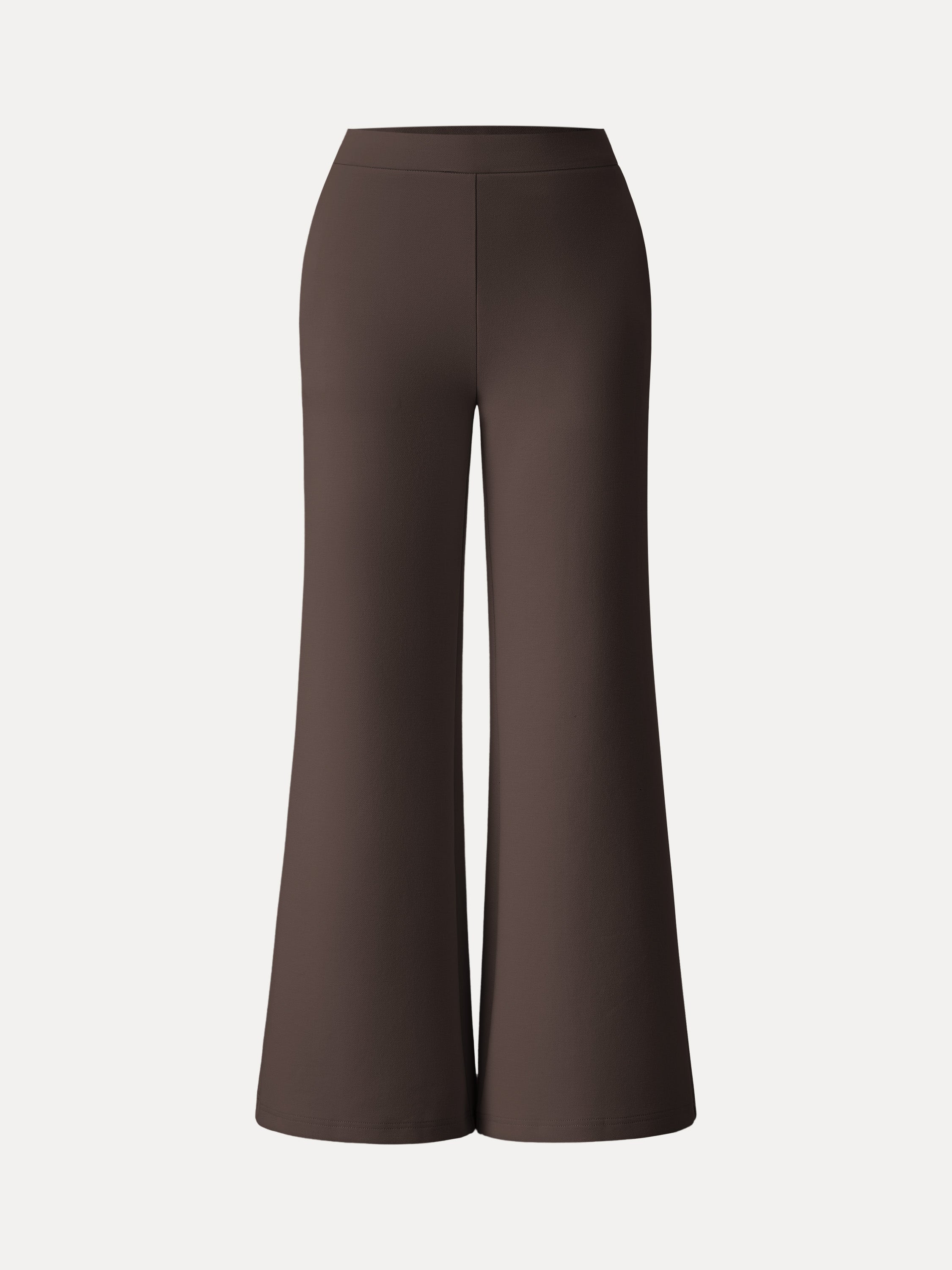 Petite Stretch Cotton Blend High Rise Flared Pull-on Pants