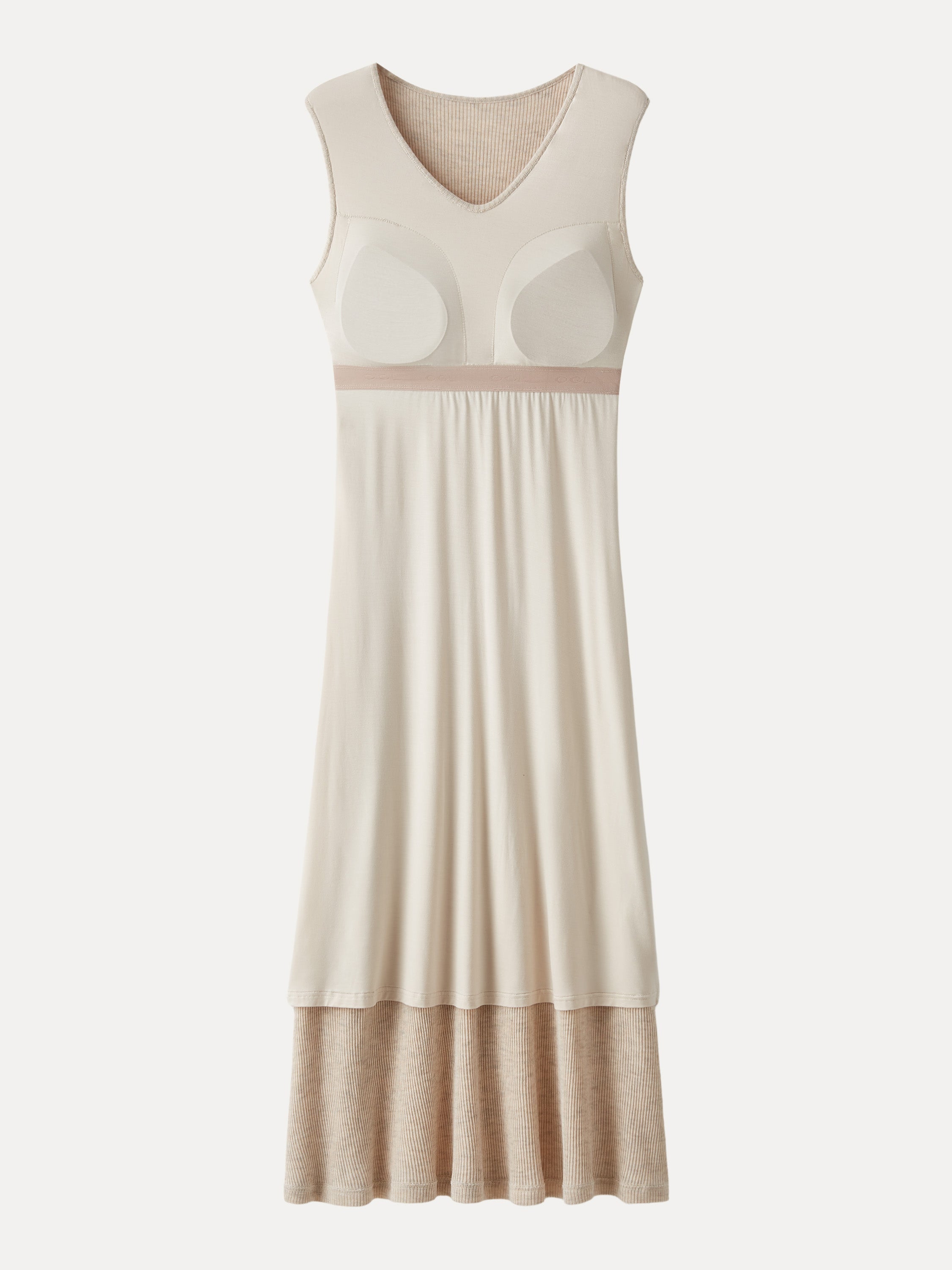 Soft Drape V-Neck Flared Midi Brami Dress