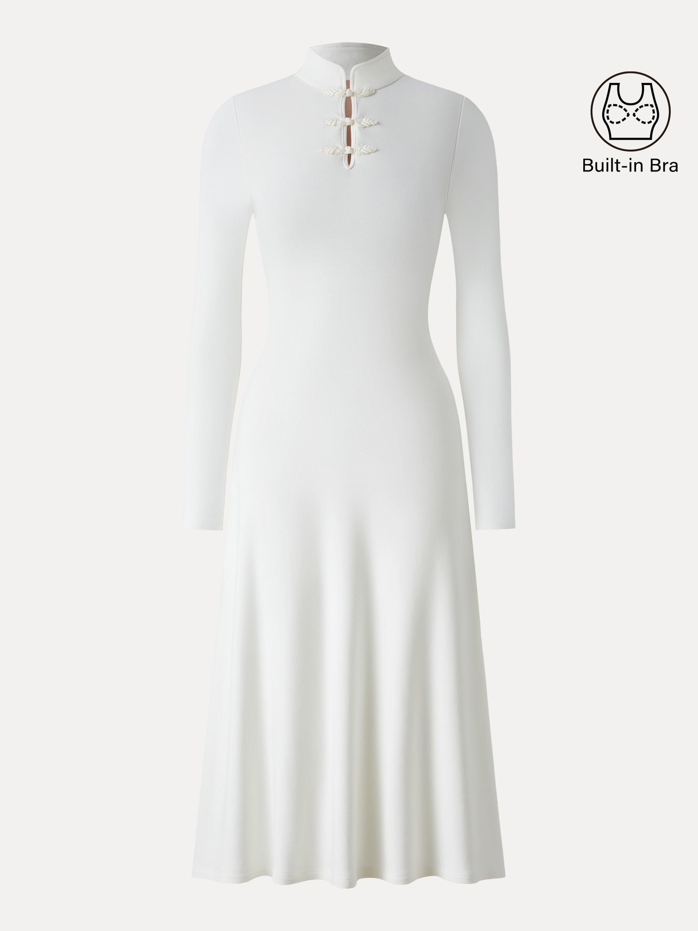 Mandarin Collar Frog Button Midi Brami Dress Limited Edition
