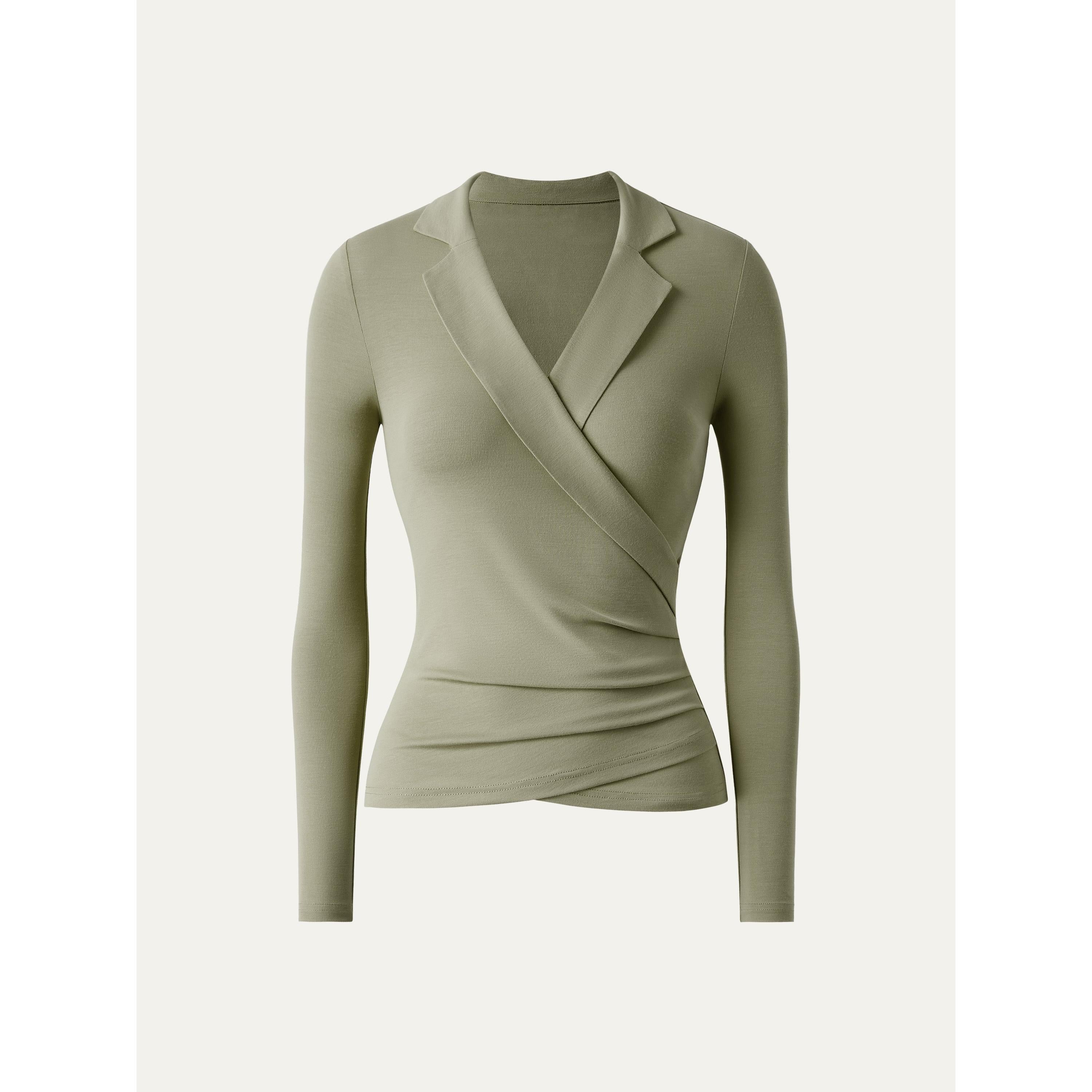 Collar Wrap Lightweight Top