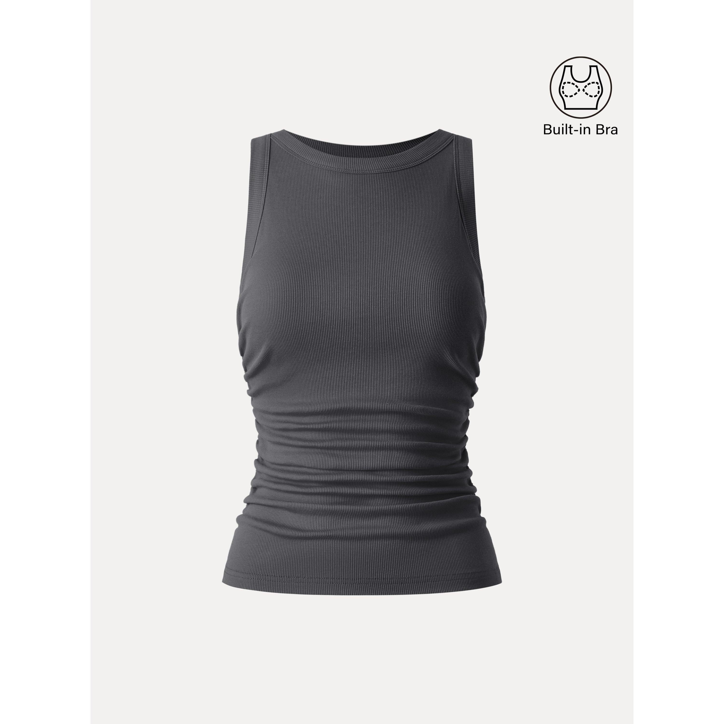 Crewneck Side Ruched Brami Tank