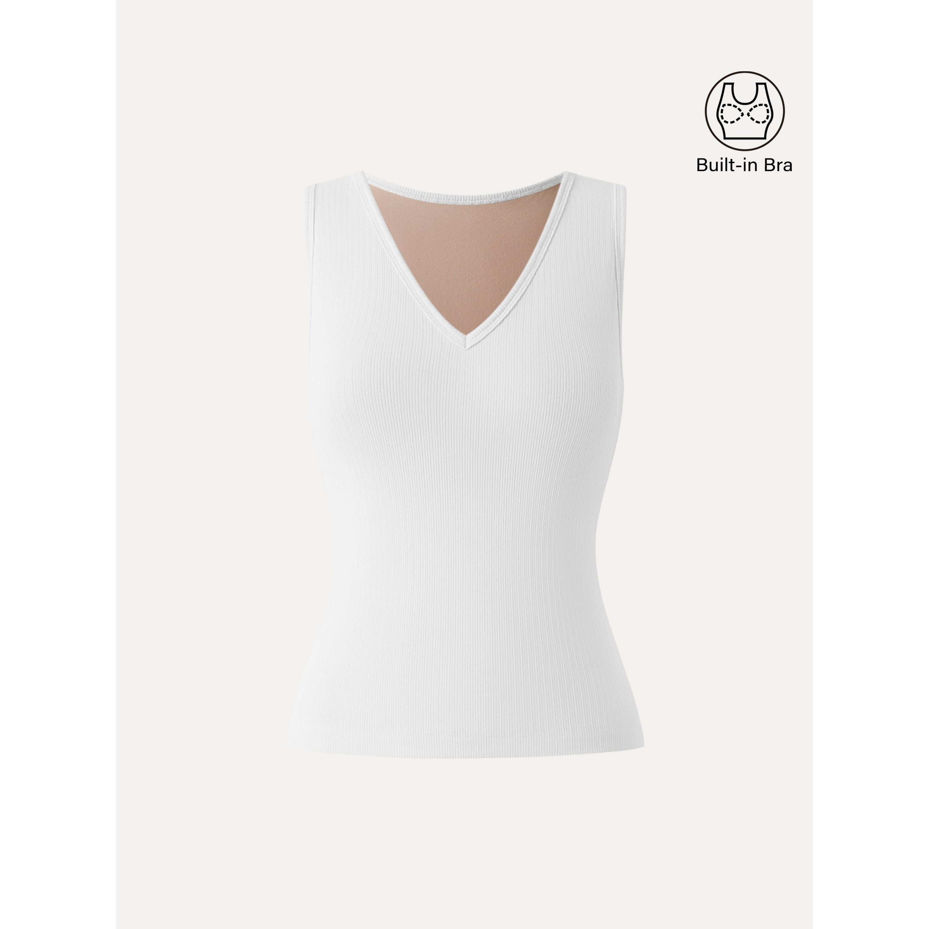 Stretch Cotton Pointelle V-neck Sleeveless Brami Tank