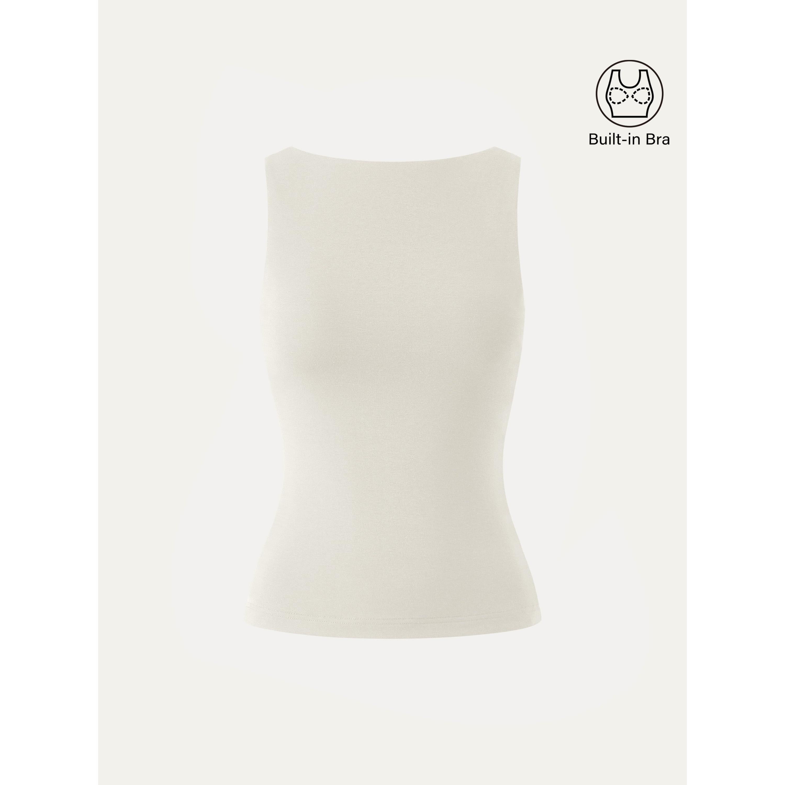 Stretch Cotton Boatneck Brami Tank