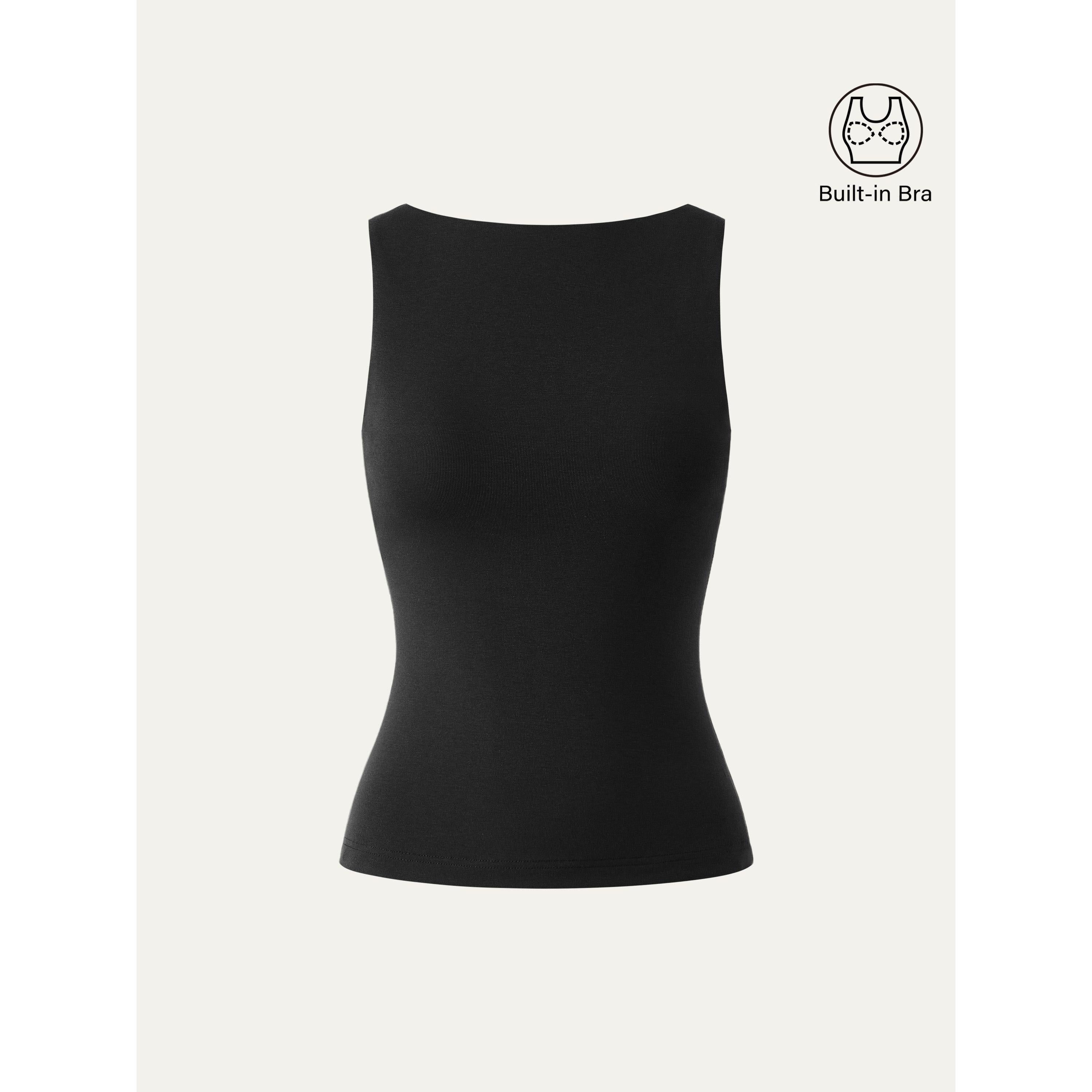 Stretch Cotton Boatneck Brami Tank