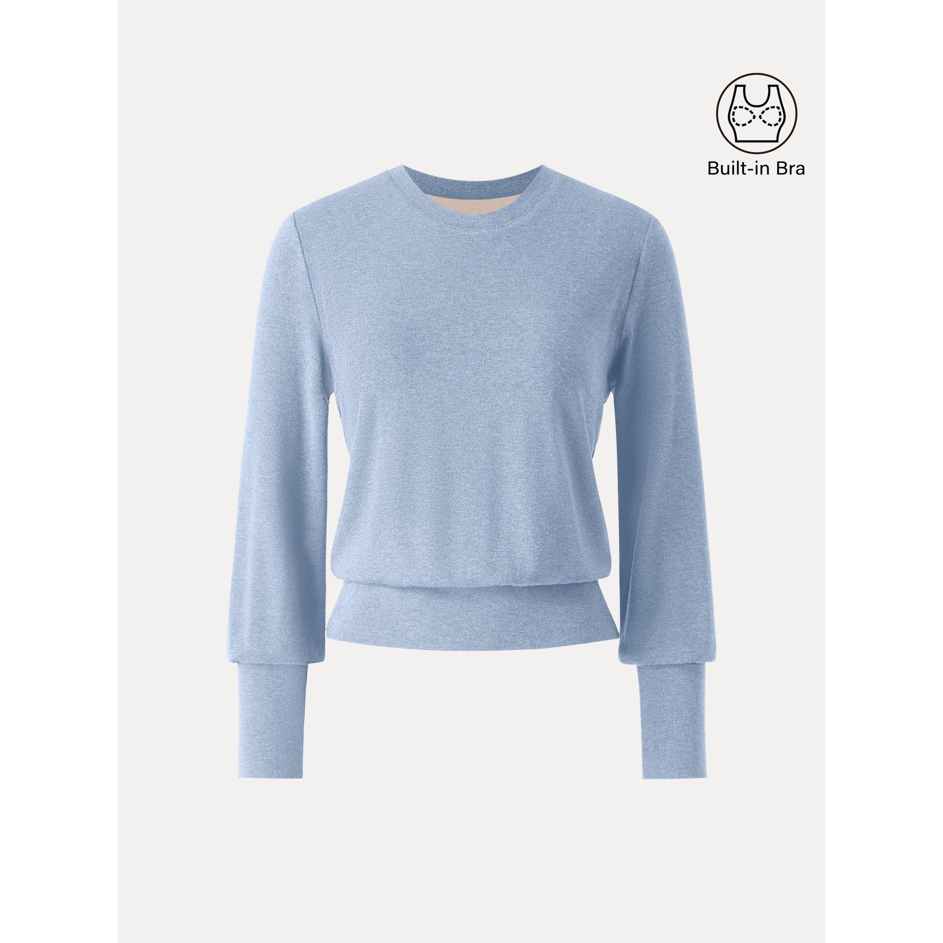 Elevated Crewneck Brushed Brami with Banded Hem