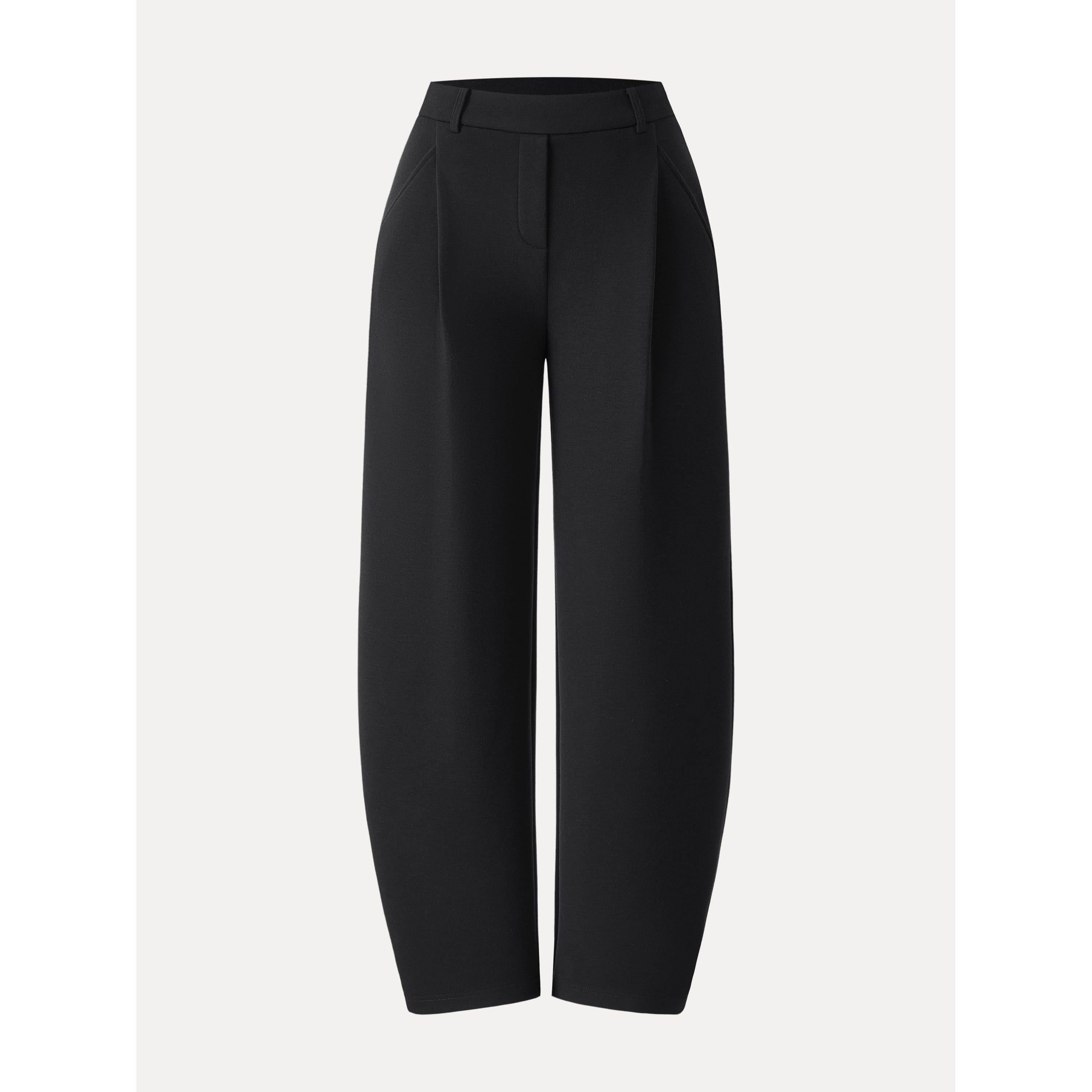 Cozy Knit Mid Rise Barrel Leg Pull-on Pants